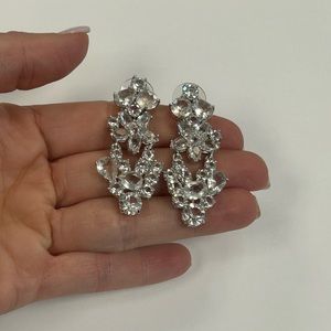 White CZ Drop Formal Earrings Sample